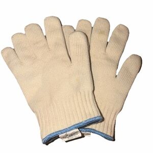 Knit Tuff Glove Gloves Cream with Blue Trim One Size Fits Most - Fits Large